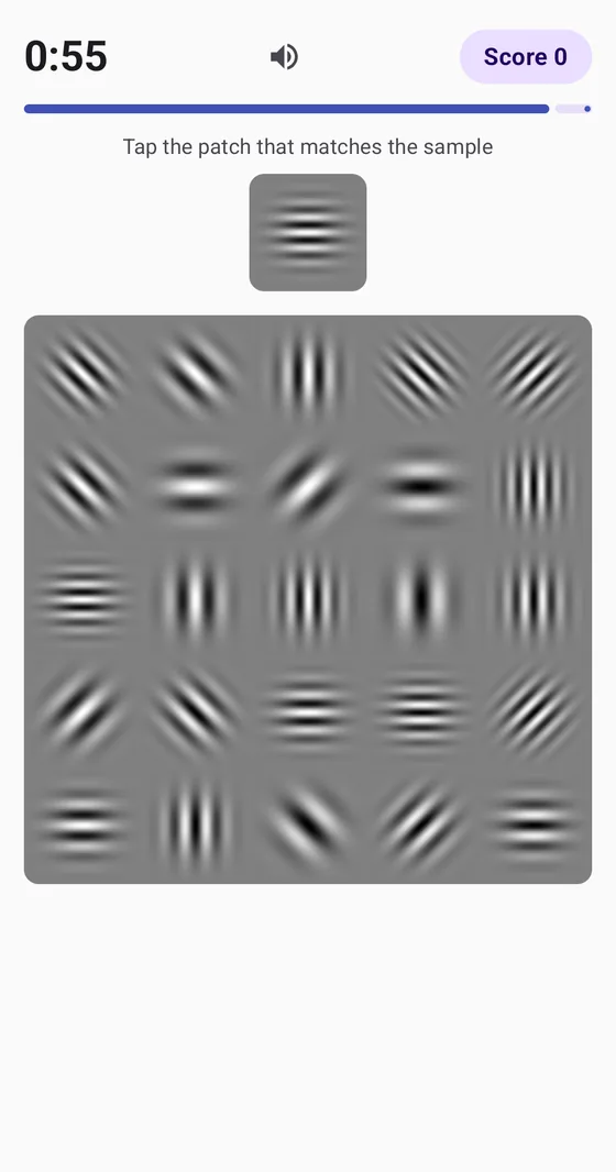 Match the Sample training screen