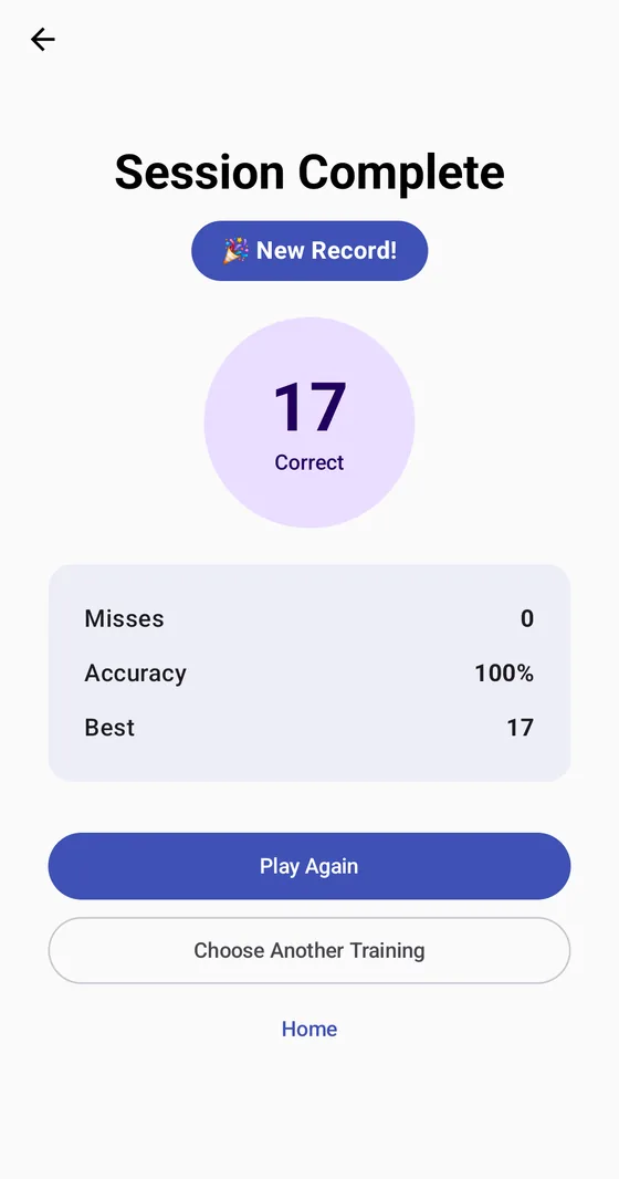 Result screen